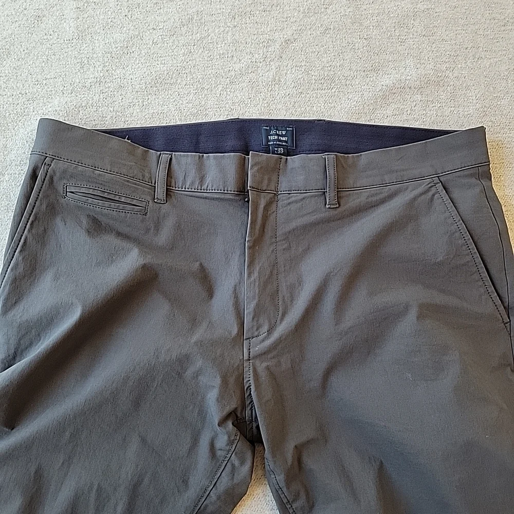 J Crew 484 Slim Tech Pants Men's 35x32 Gray Stretch Performance Chino‎ Travel